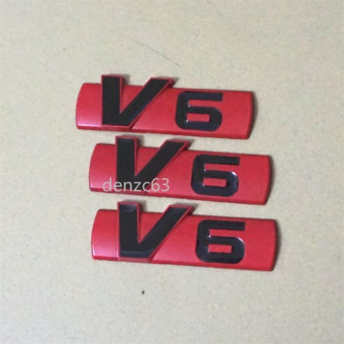 Matte red metal emblem - 3x,