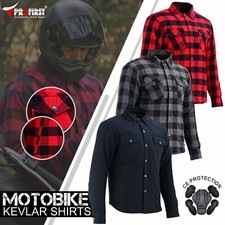Men Motorbike Motorcycle Made with Kevlar Lined LumberJack Shirts Ce Armour