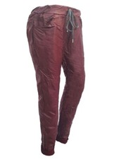 New Italian Ladies Women Wet Leather Look Magic Trouser Jogger Pant Size 10-20