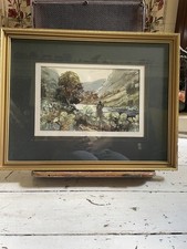 Original Signed Watercolour Michael Crawley Fly Fishing River Wye Sporting Art