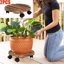 2 Pack Plant Caddy Wooden