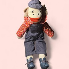 Vtg Handmade Sock Monkey in