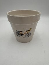 Ceramic Orange Bicycle Planter