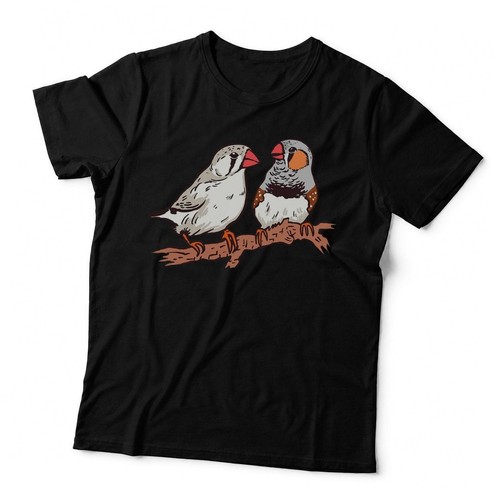 Two zebra finches branch - a,
