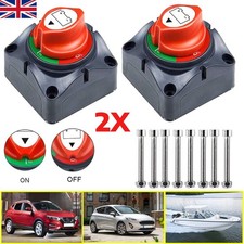 2PCS 300A Battery Switch Isolator Cut Off Kill For Knob Marine Boat Camper Truck