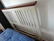 Two Tone Solid Wood Slatted Double Headboard
