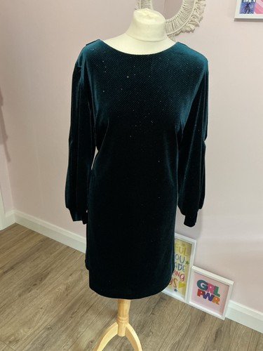 Next dark green velvet dress - next,