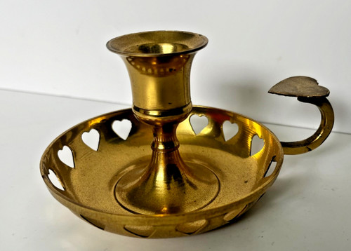 Vintage brass chamber stick - stick, /