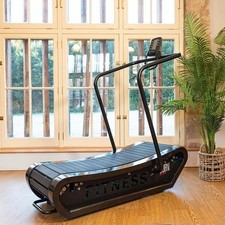 Gymkit The Curv. Curved Treadmill Manual Running Machine with Monitor