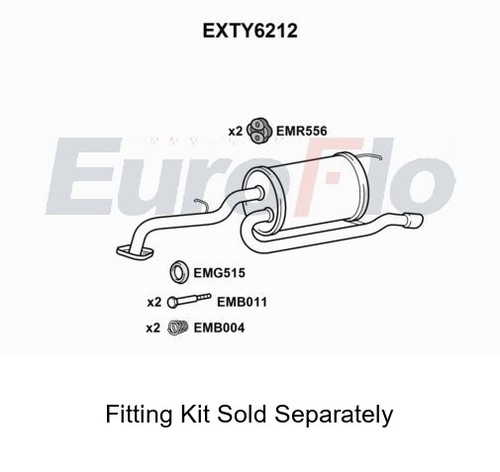 Rear muffler silencer - rear, insert