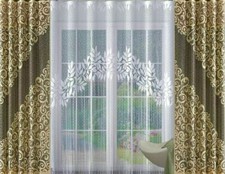 Novelty Very Nice Set Jacquard Curtains White Net Curtain Window Decoration