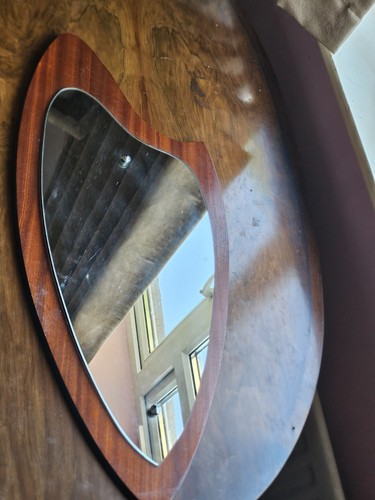 Vintage teak mirror unusual - teak,