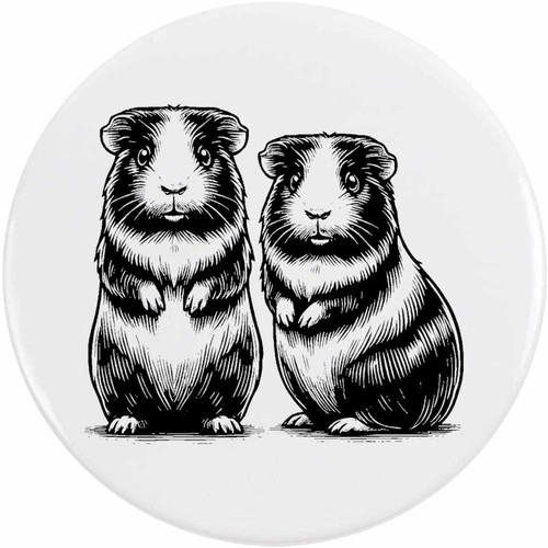 Two guinea pigs button - 'two,