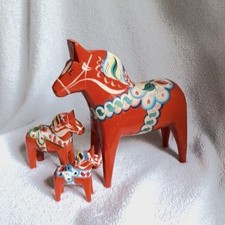 Swedish Dala Horse Set of 3