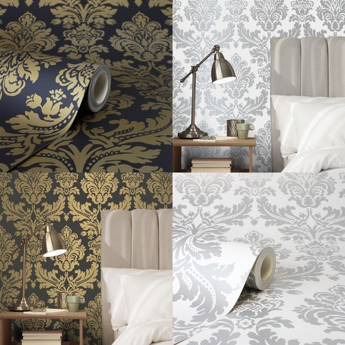 Black silver floral - black,