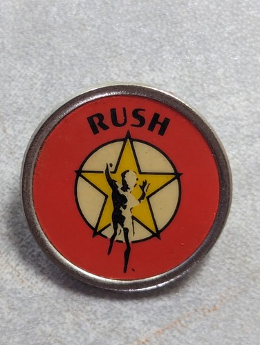 Vintage 80s rush pin - vintage, badge
