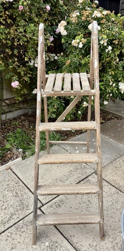 Vintage wooden step ladder - wooden,