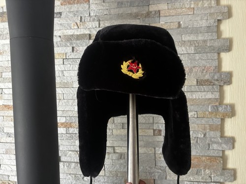 Russian ushanka hat black - russian,
