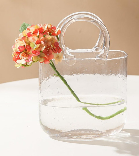 Purse glass vase - vase,cute, clear