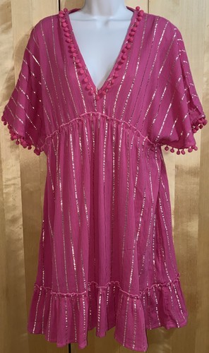 Monsoon pink gold stripe - pink,