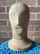 Rare Vintage Wooden Millinery Head Block or for Hat Display