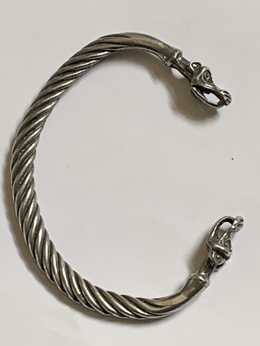 Dragon torc bracelet pewter - dragon,