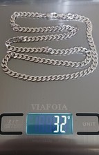 Sterling Silver 24" Curb Chain Necklace .925 61cm/5mm 32g Fully Hallmarked