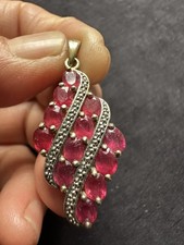 STG 925 Mark Sterling Silver Tested Ruby Pendant