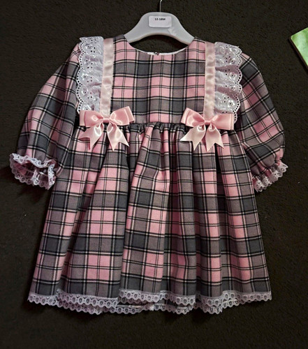 Girls pink grey - &, tartan