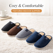 Mens Fur Lined Slippers Wide