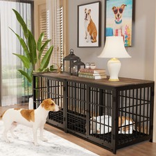 Metal Wooden Dog Crate