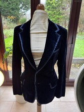 Mens Blades Rupert Lycett Green Navy blue 100% cotton velvet jacket Vintage