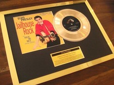 ELVIS PRESLEY JAILHOUSE ROCK 24CT GOLD PLATED DISC 7" SINGLE RECORD DISC AWARD