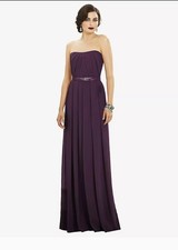 Dessy Collection Vivian Diamond Purple / Plum Full Length Dress size 10 Gown