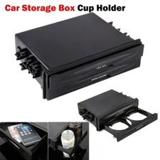 Universal Cup Holder Car Dash Trim Double Din Radio Pocket Drink Storage Box Kit
