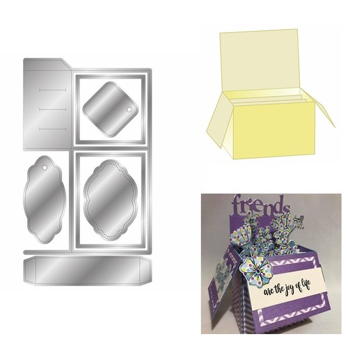 Pop box greetings - 3d, metal