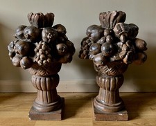 French Antique cast Stone Fruit Finials / Pier Caps 58cm delivery available.