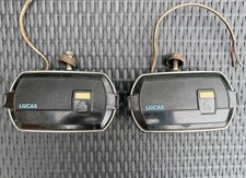 Vintage Classic Car Rally Pair of Lucas FT8 Spot Fog Lamps Headlights Untested
