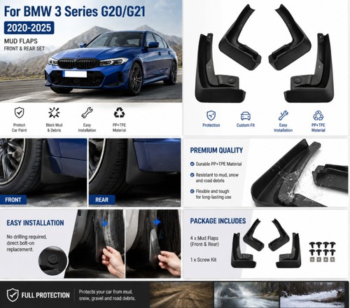 Bmw g20 g21 mud flaps - g20,
