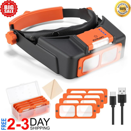 Headband magnifier with light - headband,