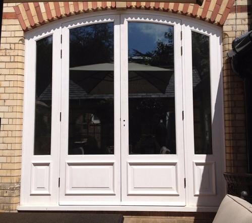 Hardwood arched french doors - arched,