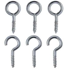 Hooks and Eyes for Net Curtain Wire Picture Hanging Frame Chrome Plated