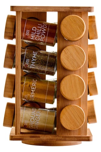 Bamboo revolving spice rack - bamboo,