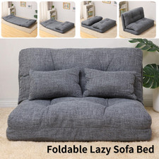 Folding Mattress Bed Sofa Foam Fill Fold Floor Sofa Bed, Washable with Pillow 