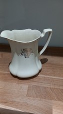 Rare Antique Victorian Johnson Brothers Porcelain Pitcher Ivory With Gold Trim
