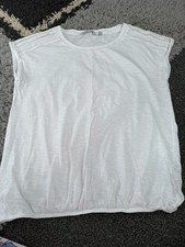 White Bubble Hem Top Size 12