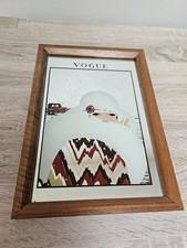 Vintage Advertising Vogue Winter Magazine Cover Mirror.