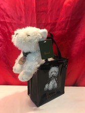 HARRODS WESTIE DOG ( WEST HIGHLAND TERRIER ) IN A BAG WITH LABLES
