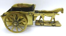 Antique Hand Made Brass Horse and Cart pull along child's toy (Circa 1900)