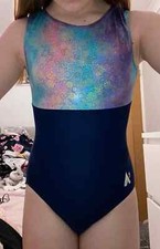 A star Professional gymnastics competition leotard size 12 shiny glossy